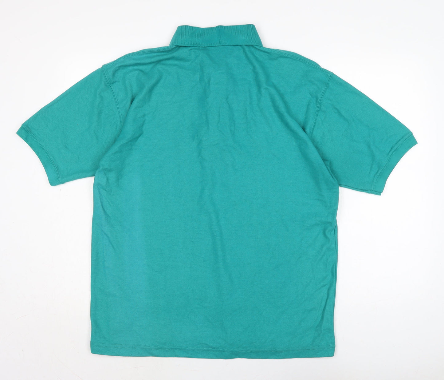 sportex Mens Green Cotton T-Shirt Size L Collared