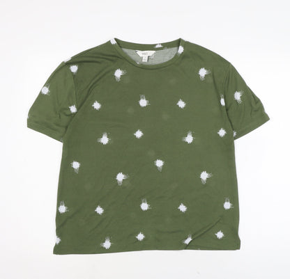 Womens UK Size 10 Marks and Spencer Green Basic T-Shirt