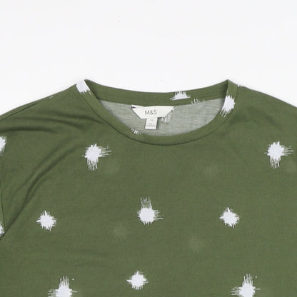 Womens UK Size 10 Marks and Spencer Green Basic T-Shirt
