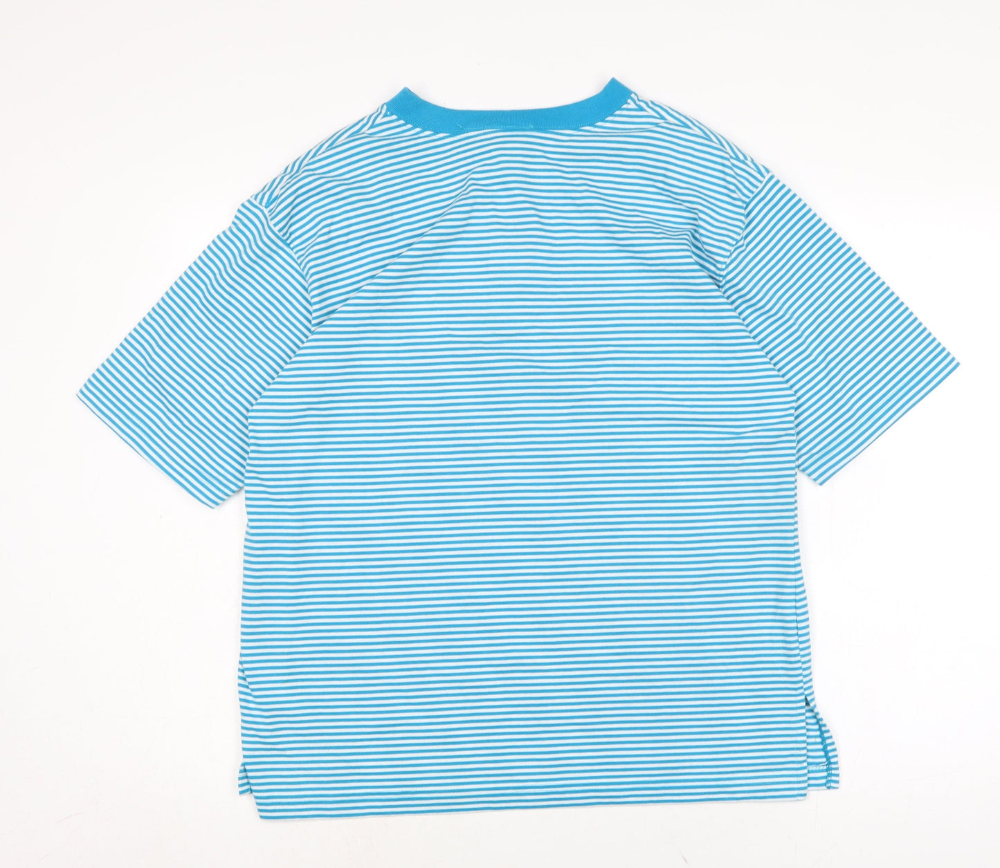 carriage court Womens Blue Cotton Basic T-Shirt Size M Crew Neck