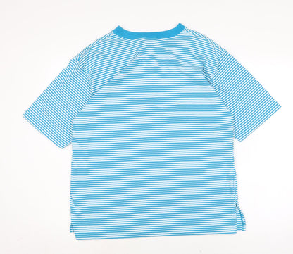 carriage court Womens Blue Cotton Basic T-Shirt Size M Crew Neck