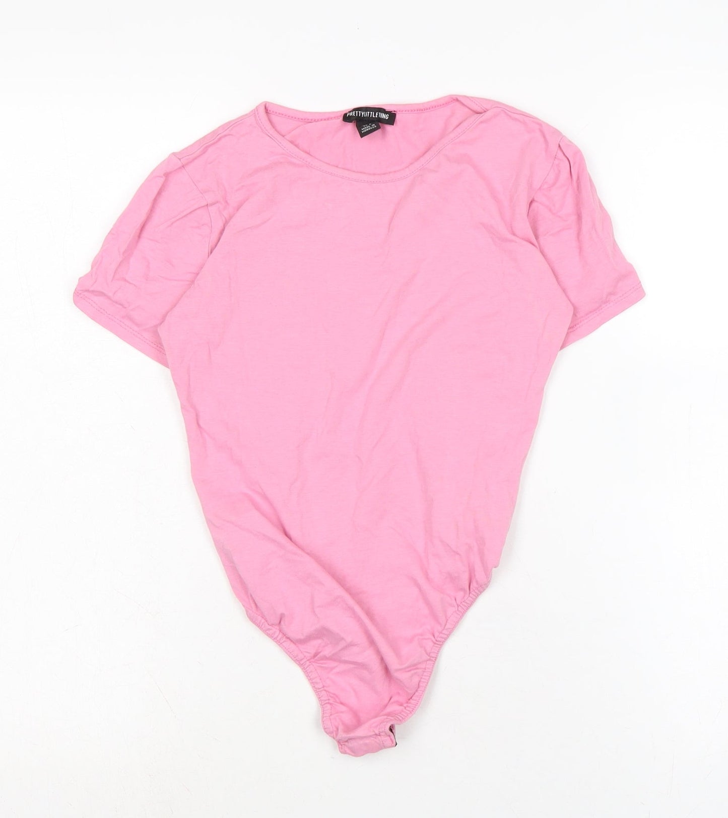 Womens UK Size 10 PRETTYLITTLETHING Pink Basic T-Shirt