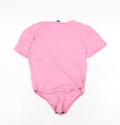 Womens UK Size 10 PRETTYLITTLETHING Pink Basic T-Shirt