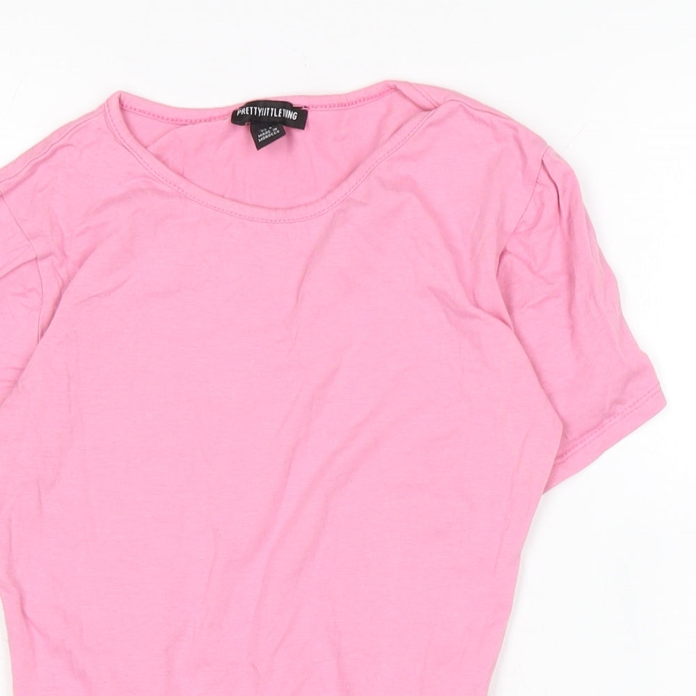 Womens UK Size 10 PRETTYLITTLETHING Pink Basic T-Shirt