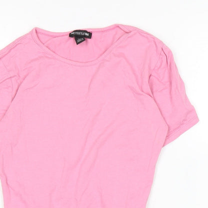 Womens UK Size 10 PRETTYLITTLETHING Pink Basic T-Shirt
