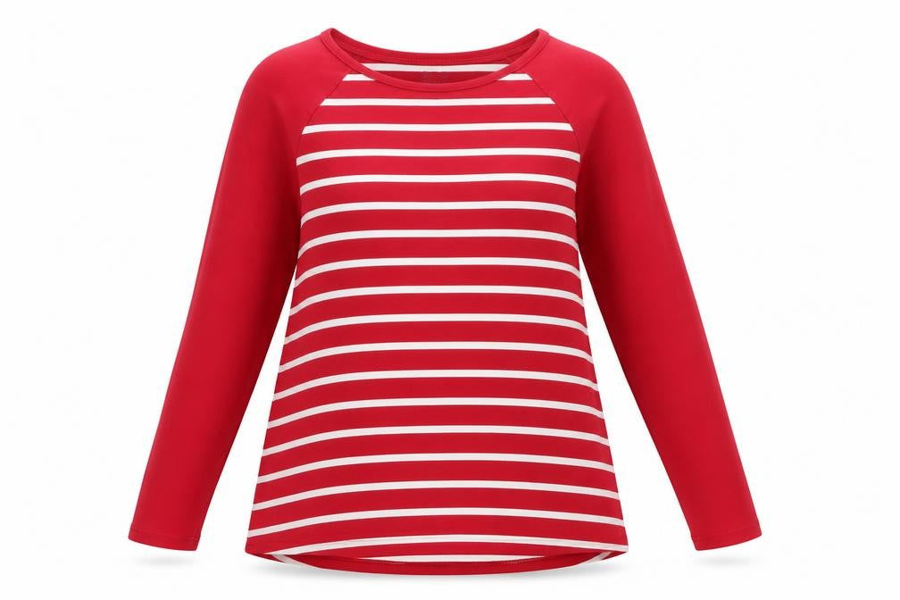Womens UK Size S Lands' End Red Basic T-Shirt