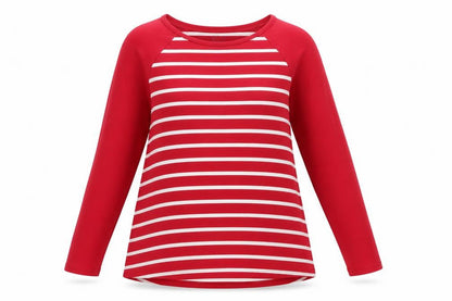 Womens UK Size S Lands' End Red Basic T-Shirt