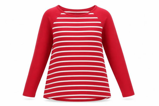 Womens UK Size S Lands' End Red Basic T-Shirt