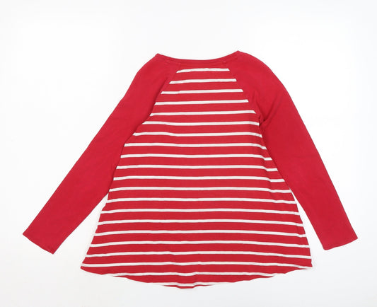 Lands' End Womens Red Cotton Basic T-Shirt Size S Crew Neck