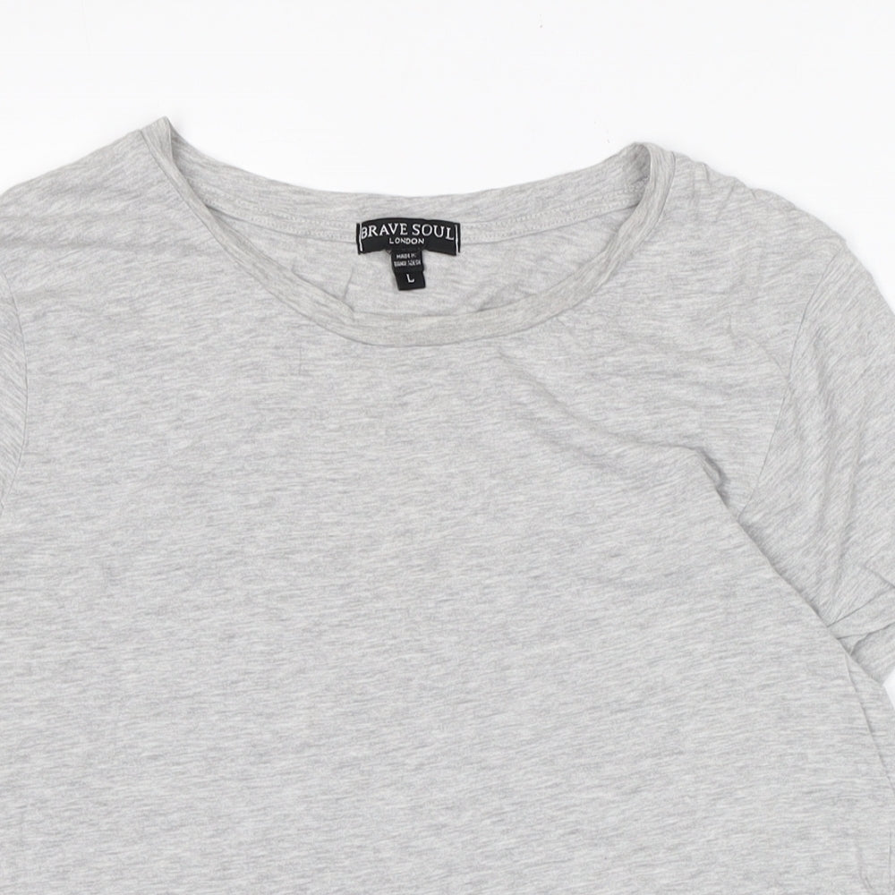 Womens UK Size L Brave Soul Grey Basic Polo