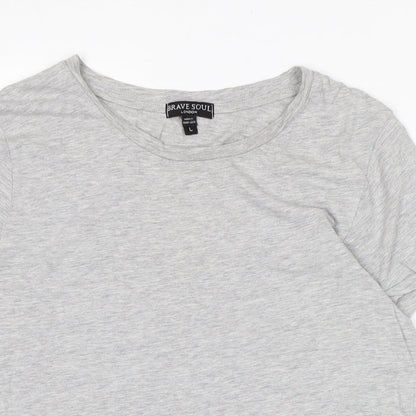 Womens UK Size L Brave Soul Grey Basic Polo