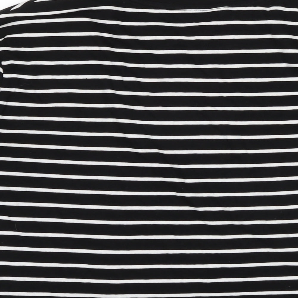 Miss Selfridge Womens Black Cotton Basic T-Shirt Size S Crew Neck