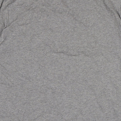 Rapuni Mens Grey Cotton T-Shirt Size L Crew Neck