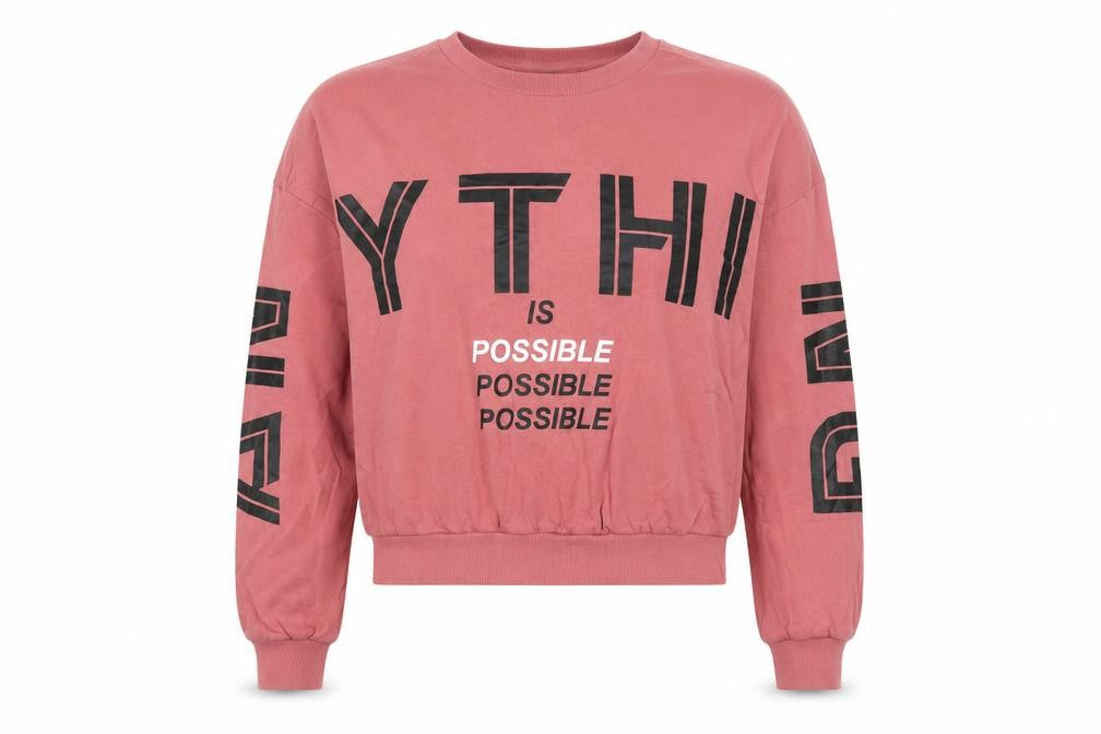 Womens UK Size 14 Max Pink Cropped T-Shirt