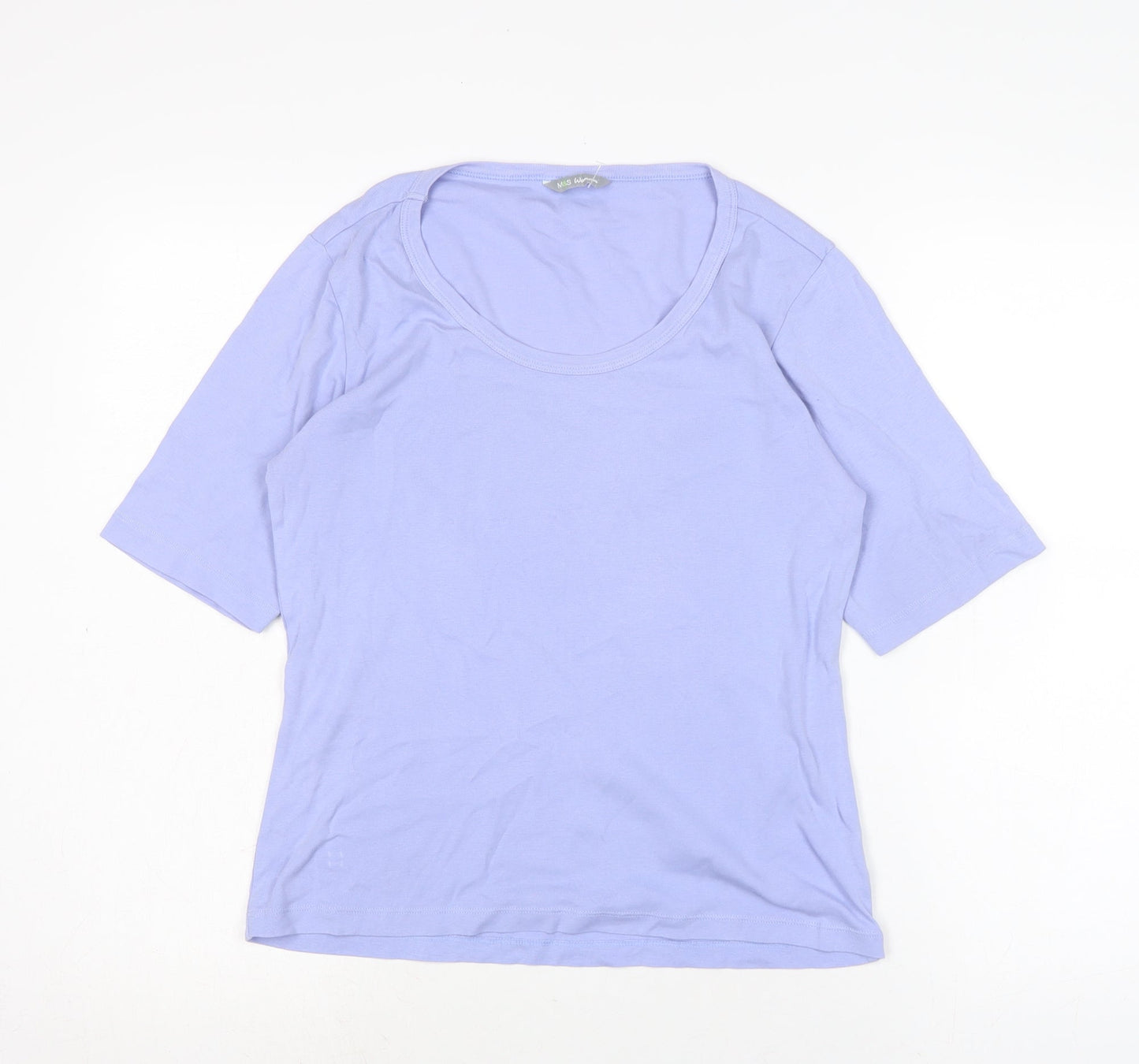Womens UK Size 14 Marks and Spencer Purple Basic T-Shirt