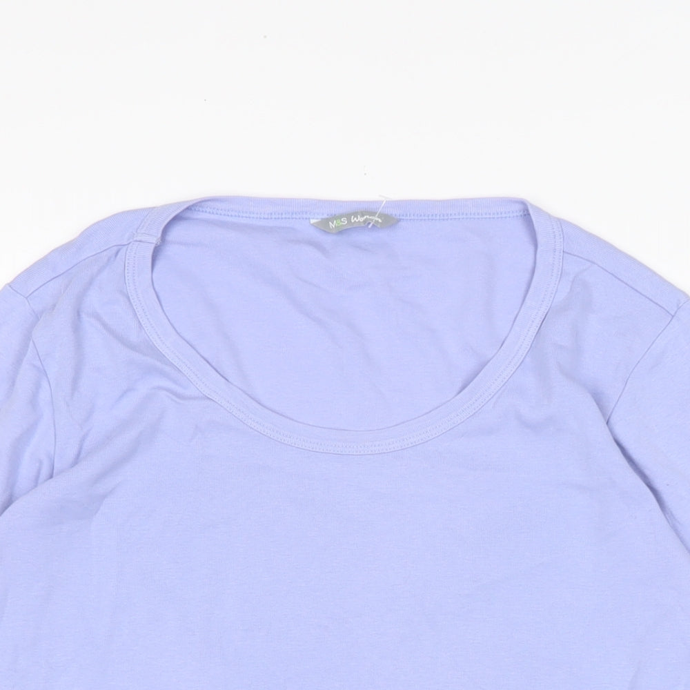 Womens UK Size 14 Marks and Spencer Purple Basic T-Shirt