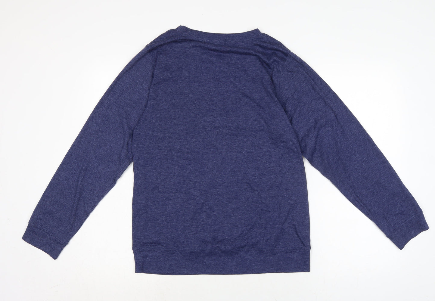 Catluck Womens Blue Cotton Jersey T-Shirt Size M Crew Neck