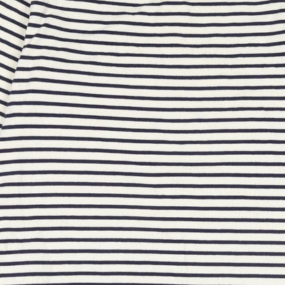 Uniqlo Womens Ivory Cotton Bodycon Size M Boat Neck - Navy and Ivory stripe.