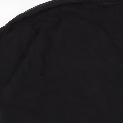 Zara Womens Black Cotton Pullover Sweatshirt Size L
