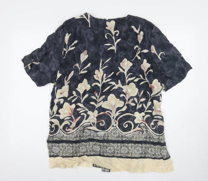 Berkertex Womens Multicoloured Floral Cupro Basic Button-Up Size 18 V-Neck