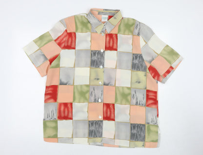Womens UK Size 16 C&A Multicoloured Basic Button-Up