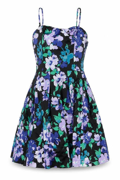 Coast Womens Multicoloured Floral Acetate Fit & Flare Size 10 Square Neck Zip