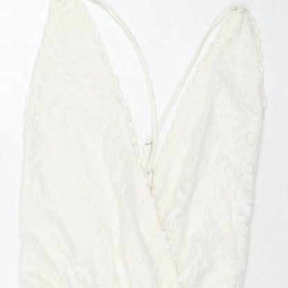Wylder Womens White Polyamide Romper One-Piece Size XS L3 in Pullover