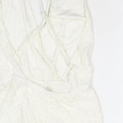 Wylder Womens White Polyamide Romper One-Piece Size XS L3 in Pullover