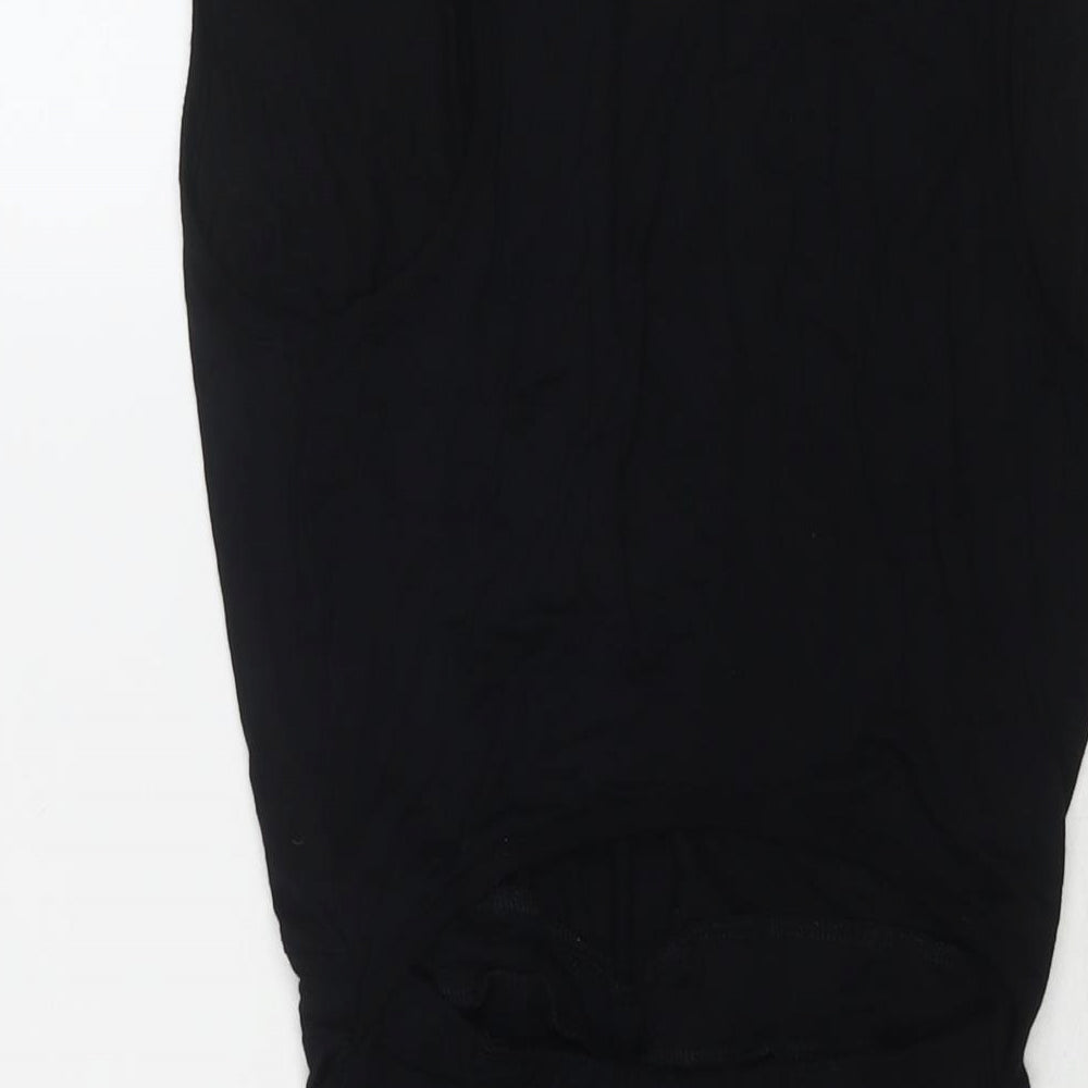 Poolgirl Womens Black Viscose T-Shirt Dress Size XS Round Neck Pullover - Cut Out Detail