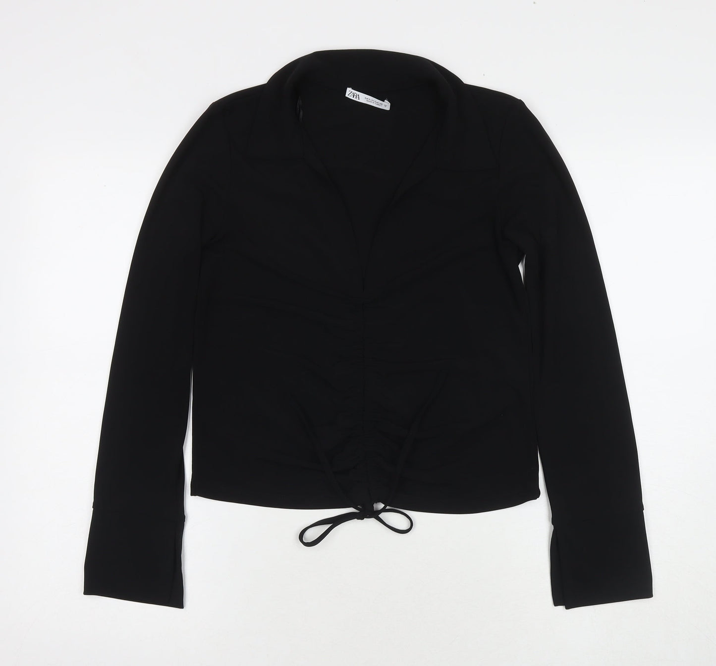 Womens UK Size S Zara Black Basic Blouse