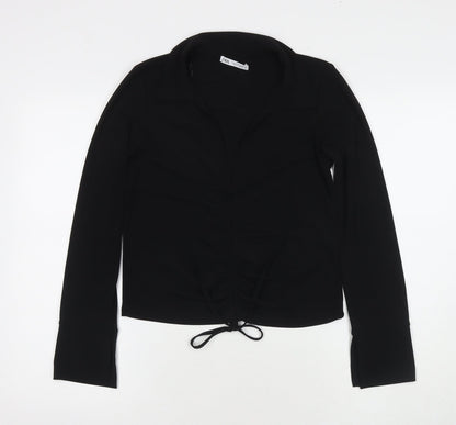 Womens UK Size S Zara Black Basic Blouse