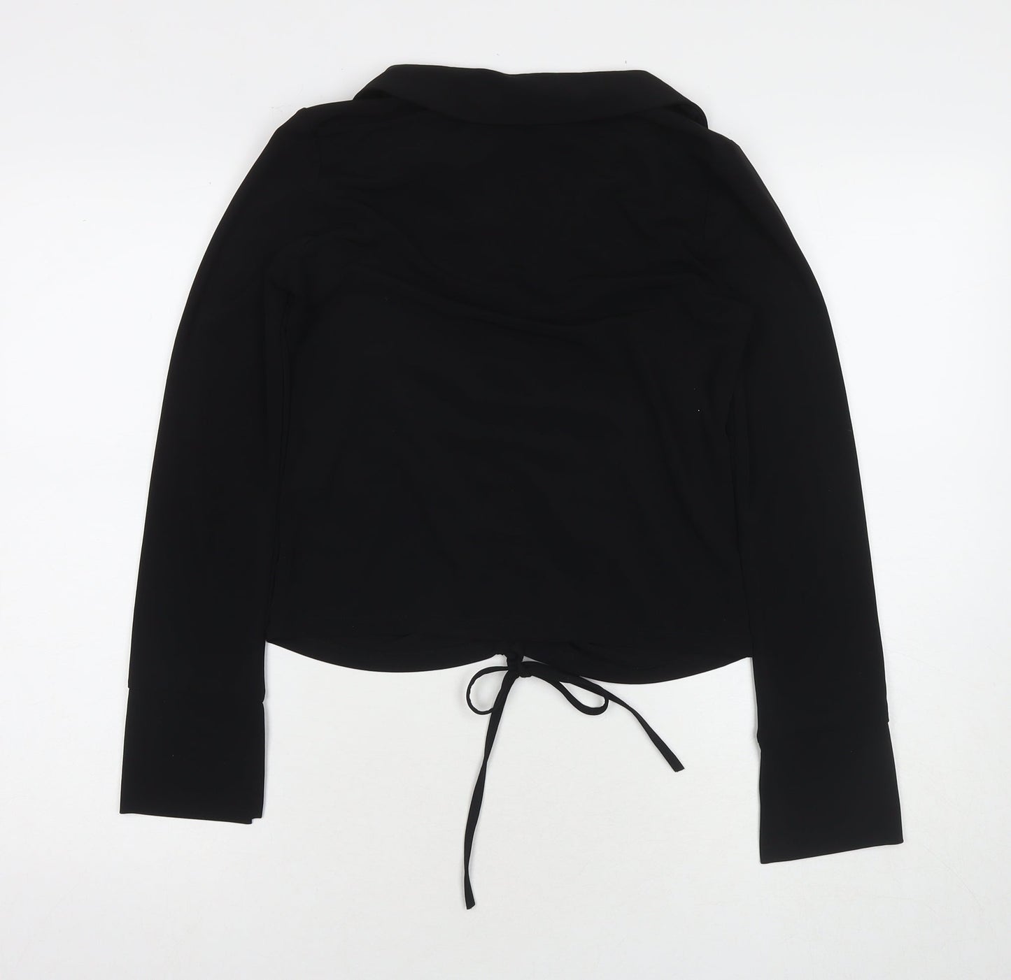 Womens UK Size S Zara Black Basic Blouse