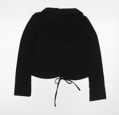 Womens UK Size S Zara Black Basic Blouse