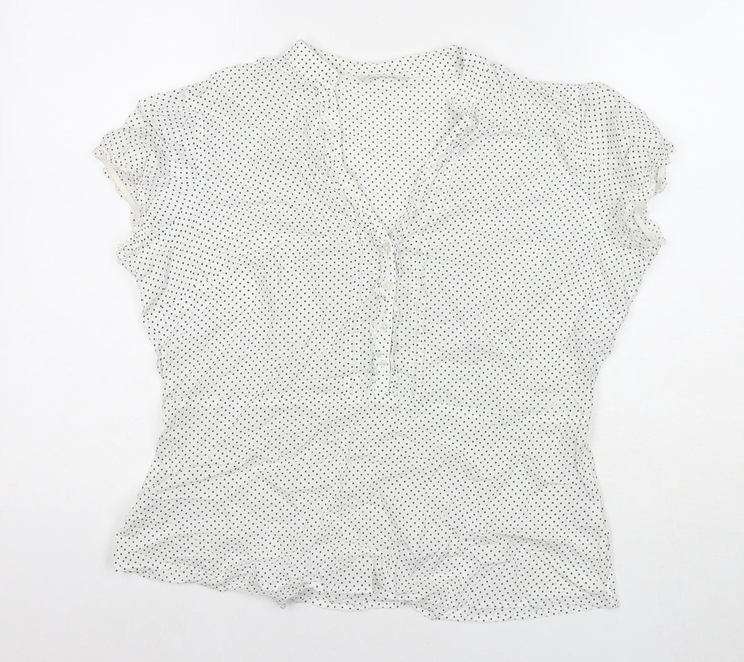 Womens UK Size 12 Marks and Spencer White Basic Button-Up