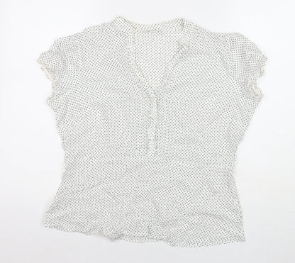 Womens UK Size 12 Marks and Spencer White Basic Button-Up
