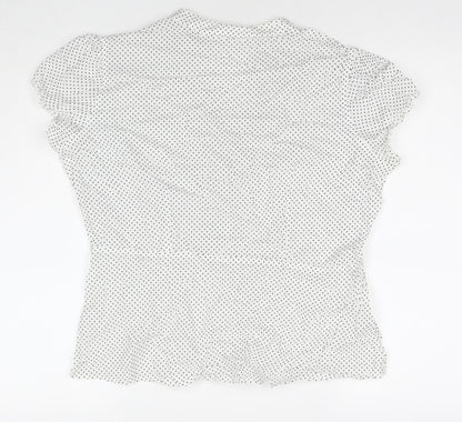 Womens UK Size 12 Marks and Spencer White Basic Button-Up