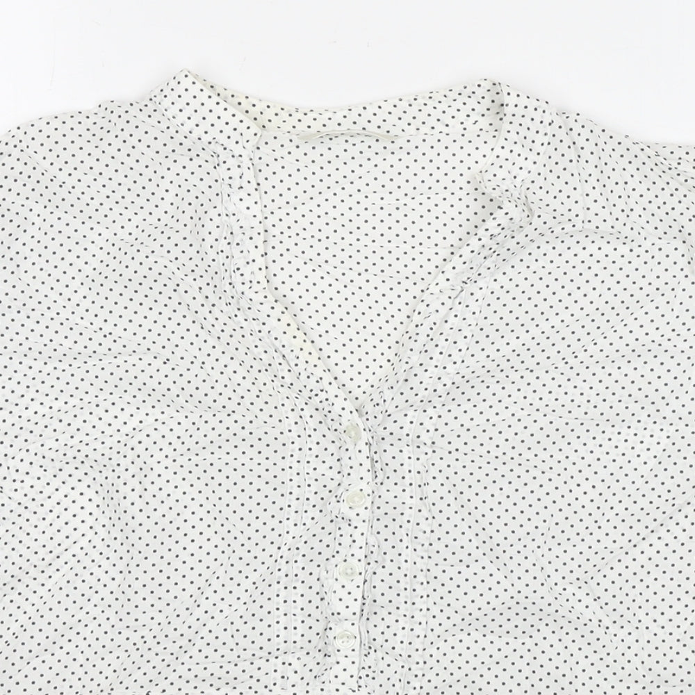Womens UK Size 12 Marks and Spencer White Basic Button-Up