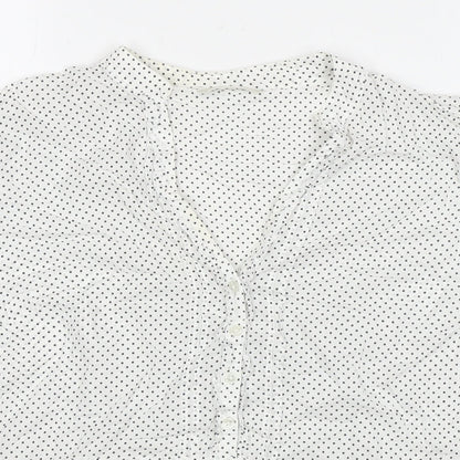 Womens UK Size 12 Marks and Spencer White Basic Button-Up