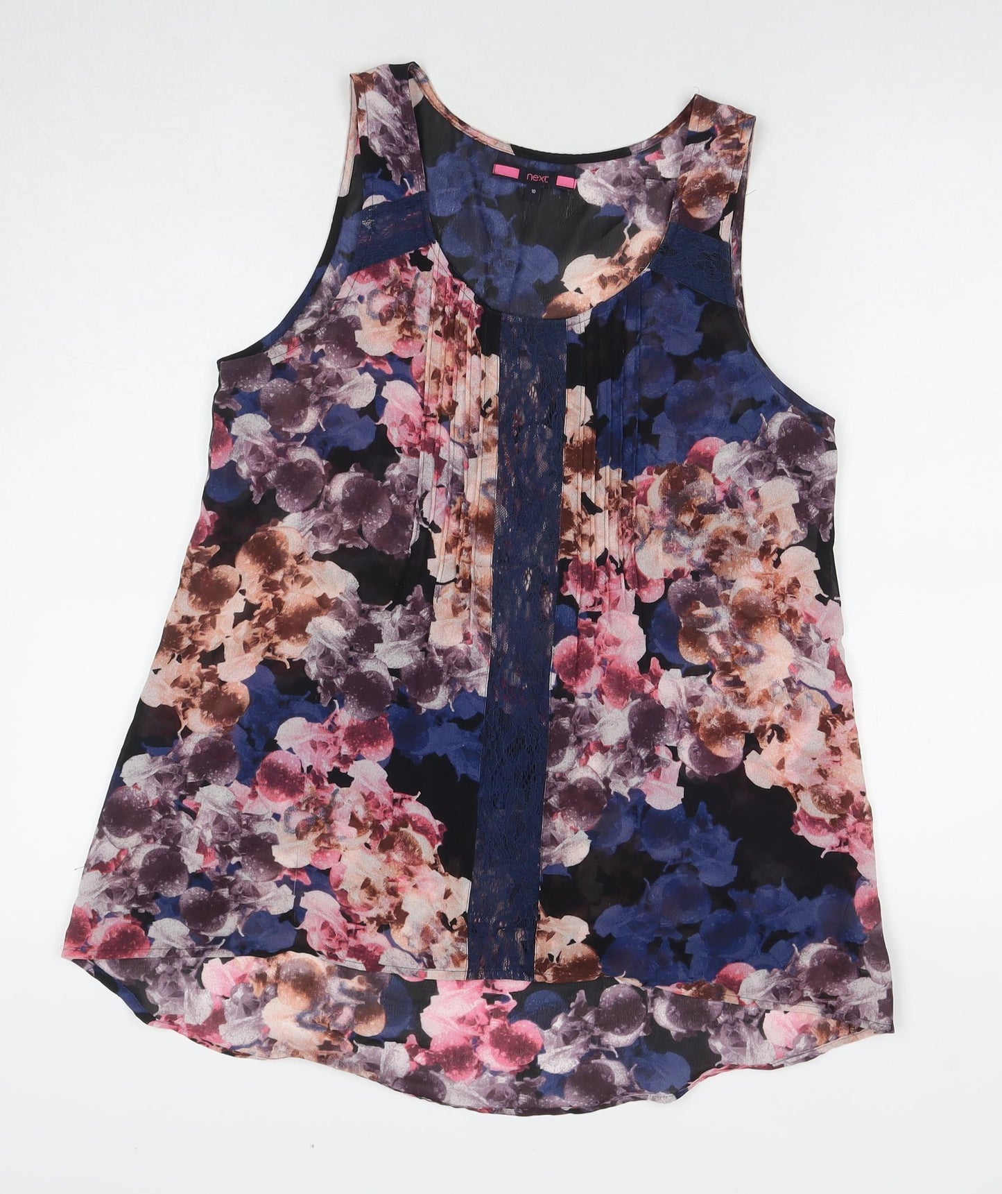 Womens UK Size 10 NEXT Multicoloured Basic Blouse