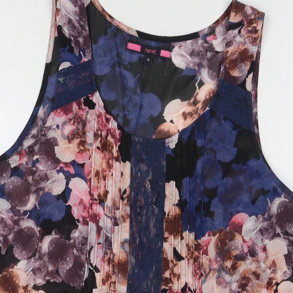 Womens UK Size 10 NEXT Multicoloured Basic Blouse