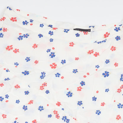 Marks and Spencer Womens White Floral Viscose Maxi Skirt Size 22 Zip