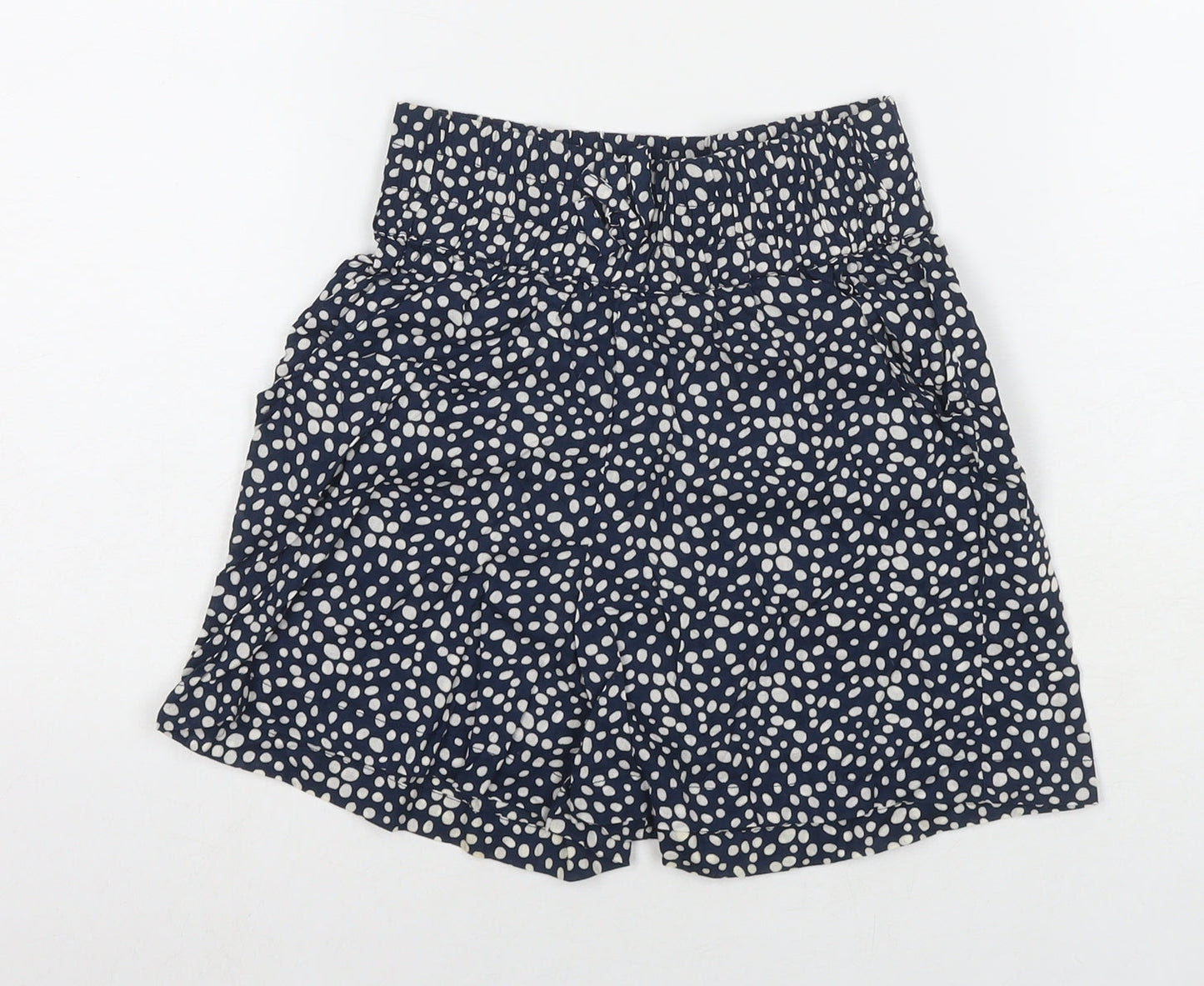 Ribbon Girls Blue Polka Dot Cotton Mom Shorts Size 9-10 Years L3 in Regular Drawstring