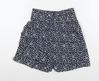 Ribbon Girls Blue Polka Dot Cotton Mom Shorts Size 9-10 Years L3 in Regular Drawstring