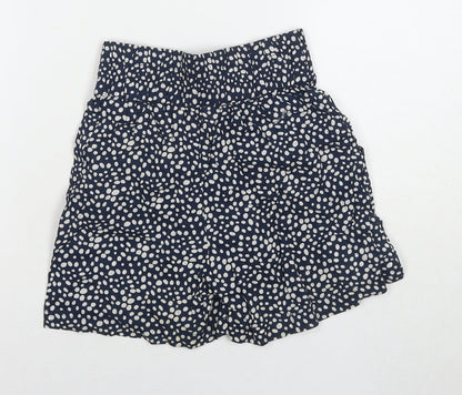 Ribbon Girls Blue Polka Dot Cotton Mom Shorts Size 9-10 Years L3 in Regular Drawstring