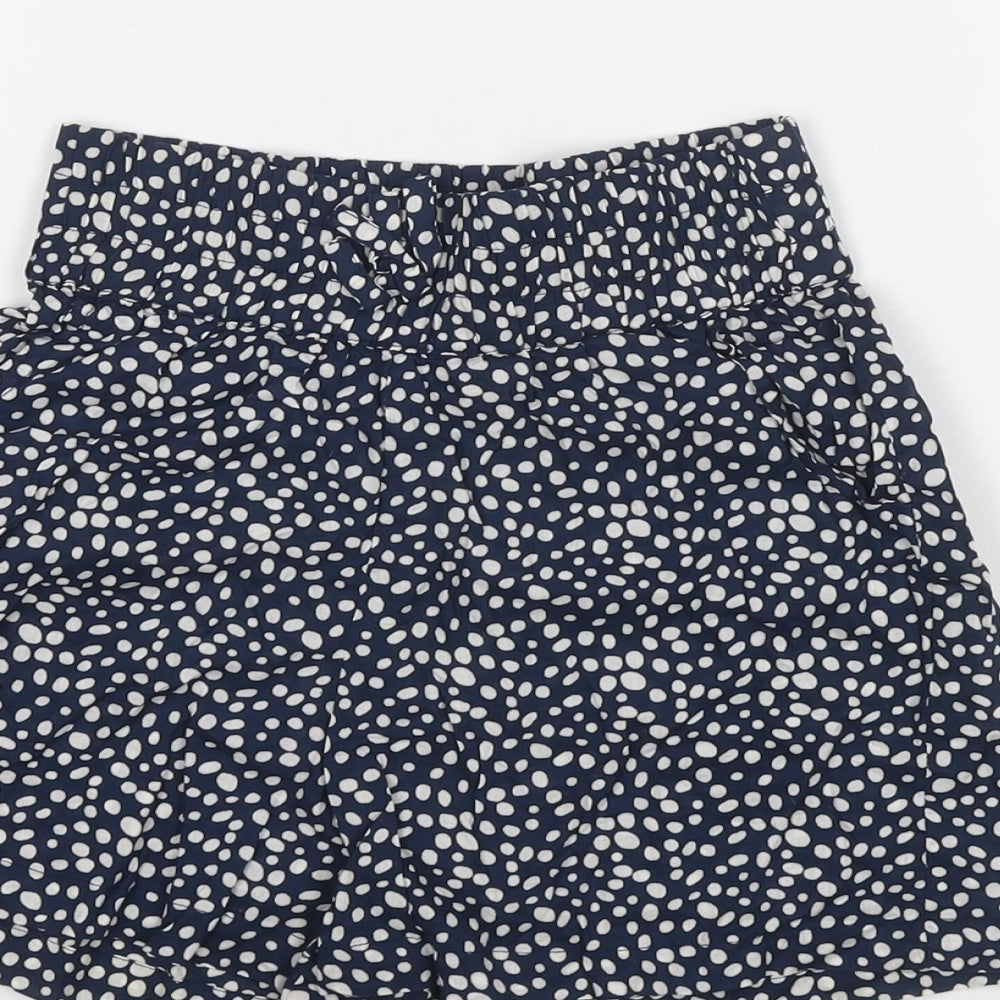 Ribbon Girls Blue Polka Dot Cotton Mom Shorts Size 9-10 Years L3 in Regular Drawstring
