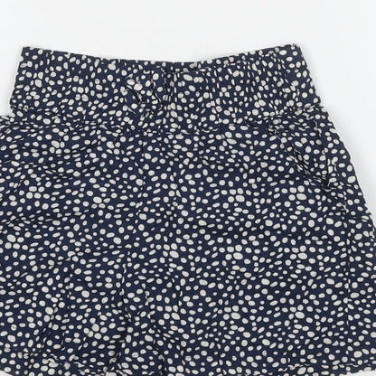 Ribbon Girls Blue Polka Dot Cotton Mom Shorts Size 9-10 Years L3 in Regular Drawstring