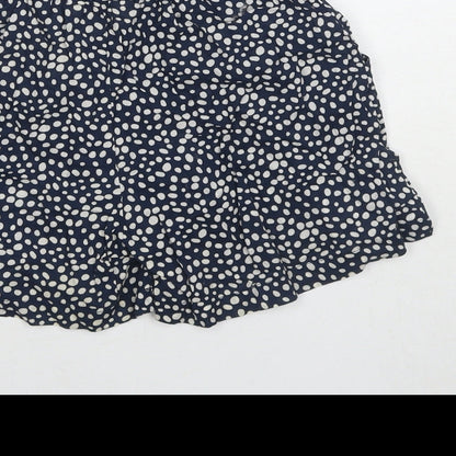 Ribbon Girls Blue Polka Dot Cotton Mom Shorts Size 9-10 Years L3 in Regular Drawstring