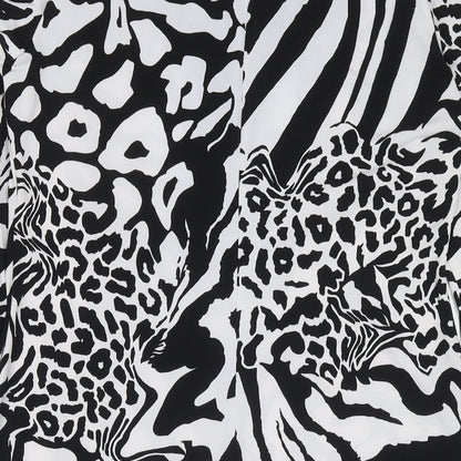 Tiana B Womens Black Animal Print Polyester A-Line Size S V-Neck Pullover