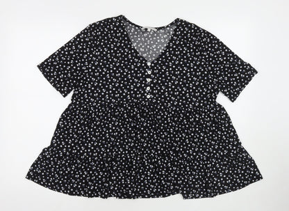 Womens UK Size 14 Pebble Bay Black Basic Blouse
