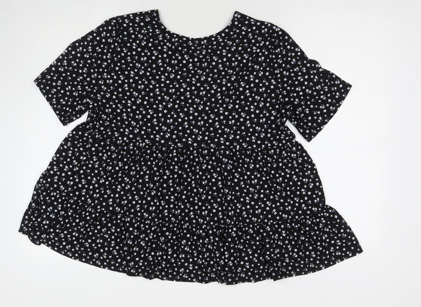 Womens UK Size 14 Pebble Bay Black Basic Blouse